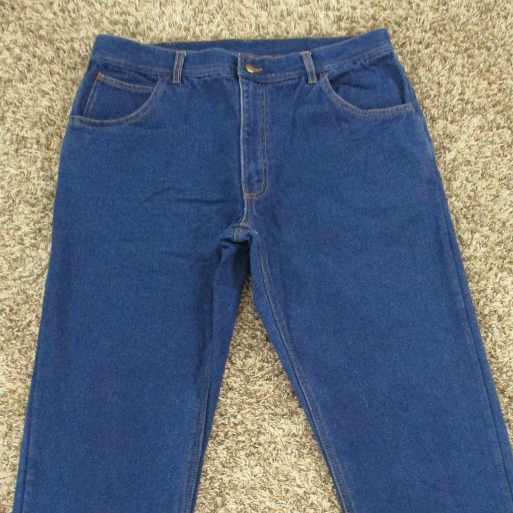 Key Apparel Jeans Men's 38x30‎ Dark Wash Straight Leg Flannel Lined Denim - Picture 3 of 8